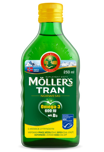 MOLLER'S Tran Norweski Cytrynowy Płyn 250 ml