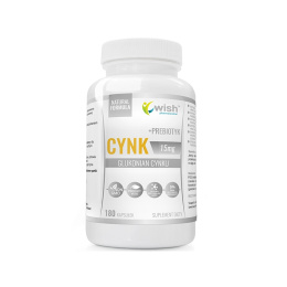 WISH Cynk Glukonian 15 mg + Prebiotyk 180 Kapułek