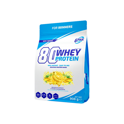 6PAK 80 Whey Protein Banan 908 gram