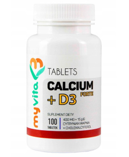 MYVITA Calcium + D3 Cytrynian Wapnia 100 tabletek