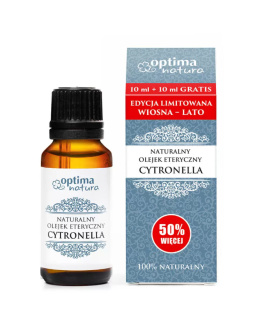 OPTIMA NATURA Naturalny Olejek Eteryczny Cytronella 10 ml + 10 ml