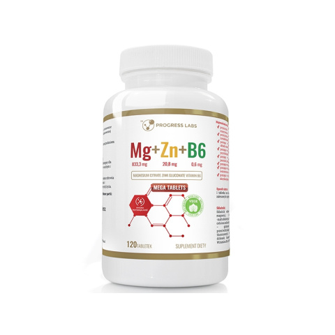 PROGRESS LABS Mg+Zn+Vit B6 ZMA 120 Tabletek