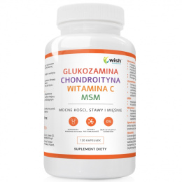 WISH Glukozamina Chondroityna MSM Witamina C 120 Kapsułek