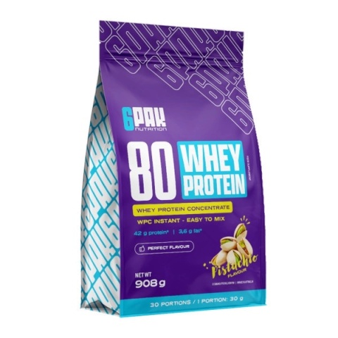 6PAK 80 Whey Protein Pistacjowy 908 gram
