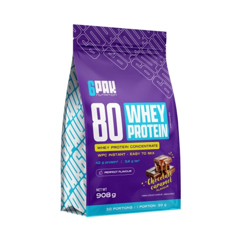 6PAK 80 Whey Protein Chocolate Carmel 908 gram