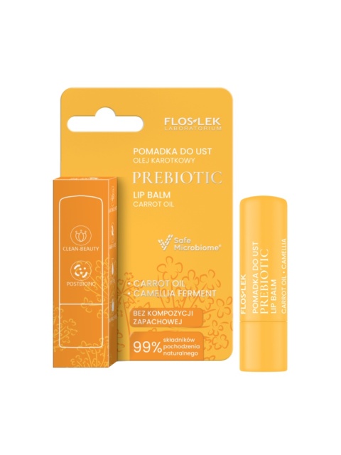 FLOSLEK PREBIOTIC LIP CARE Prebiotyczna pomadka do ust olej karotkowy 4g