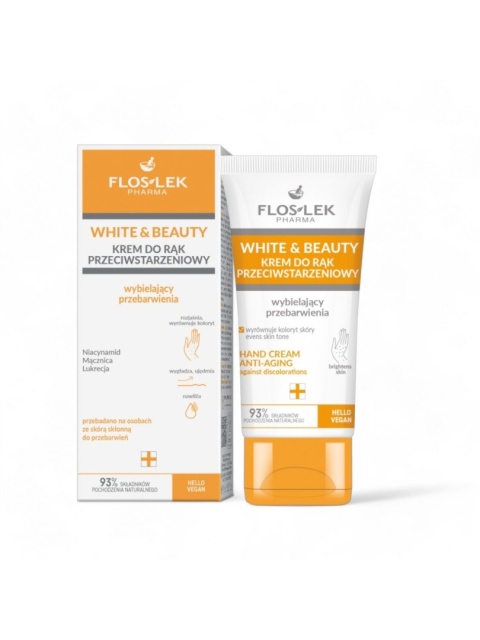 FLOSLEK WHITE and BEAUTY Krem do rąk przeciwstarzeniowy wybielający przebarwienia 45ml