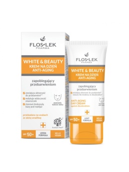 FLOSLEK WHITE and BEAUTY Krem na dzień Anti-Aging zapobiegający przebarwieniom SPF 50+