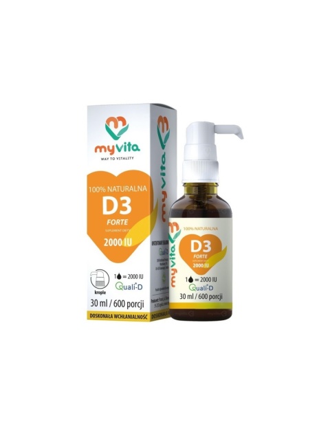 MYVITA Witamina D3 Forte 2000IU Krople 30 ml