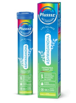 Plusssz Ashwagandha 100% Harmonia Complex 24 Tabletki Musujące
